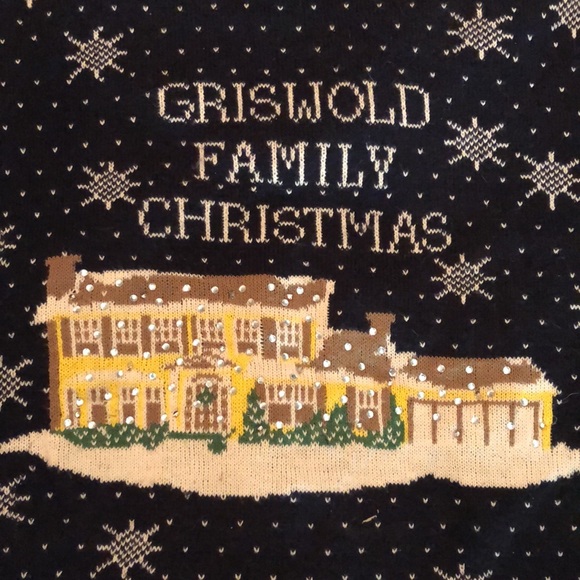 GRISWOLD FAMILY CHRISTMAS Size XL Sweater Snow Rhinestones Snowflake Light-Pack - Picture 5 of 16